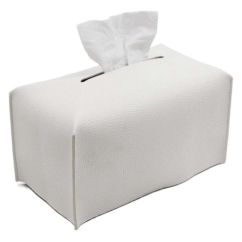 Tissue Box Cover, Modern Decorative Pu Leather Rectangular Tissue Box