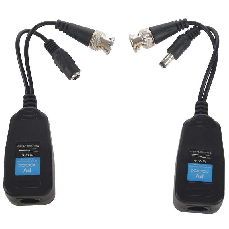 4 Pairs Passive Video Balun Transmitter & Transceiver with Cable
