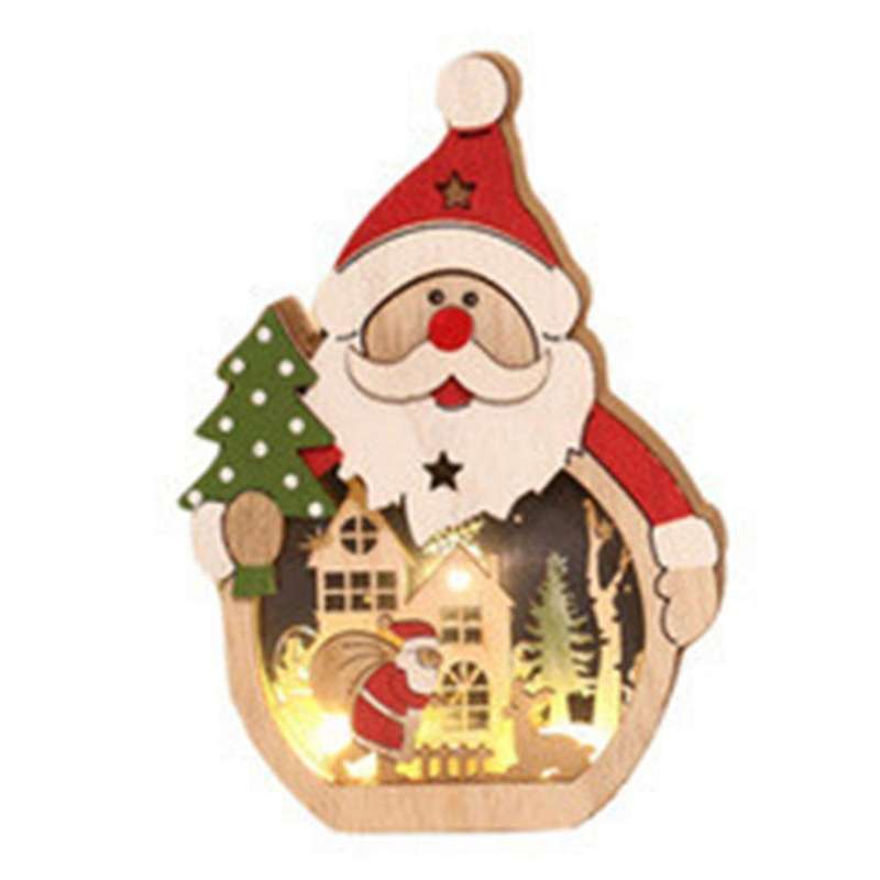 Nordic Wooden Santa Claus Desktop Ornaments Christmas Decor-senior