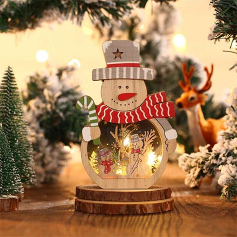 Nordic Wooden Santa Claus Desktop Ornaments Christmas Decor-senior