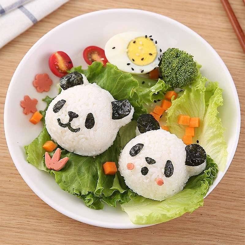 1set Cute Panda Onigiri Shaper Rice Ball Mold Diy Sushi Mould