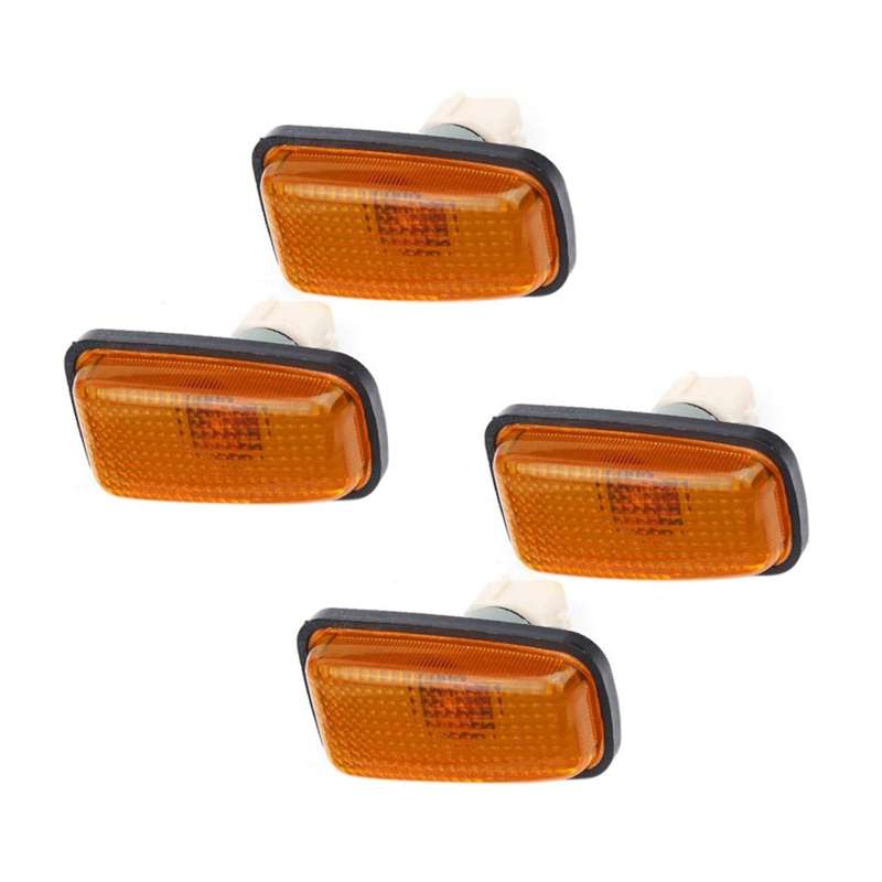 4x Car Amber Side Marker Light Fender Light Repeater Lamp Indicator