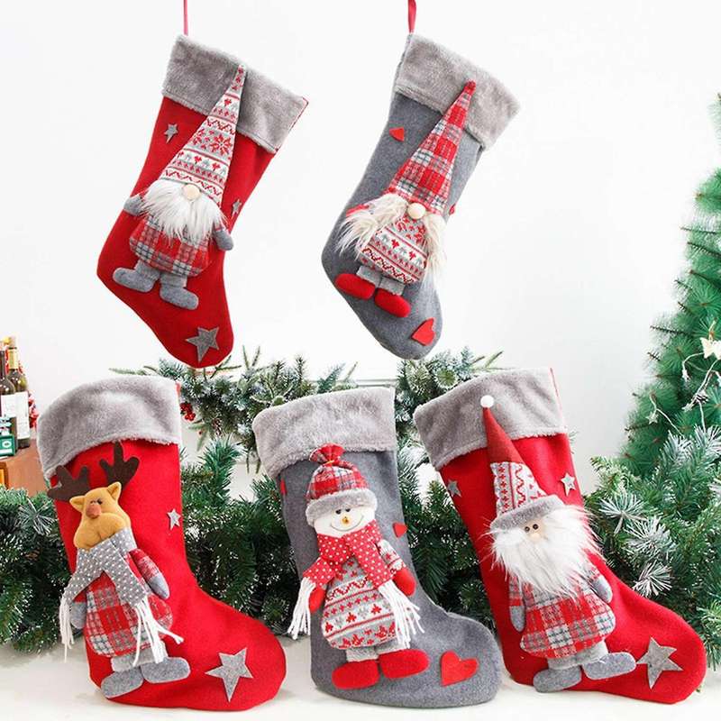 Christmas Stocking Large Xmas Gift Bags Decoration for Home Decor D