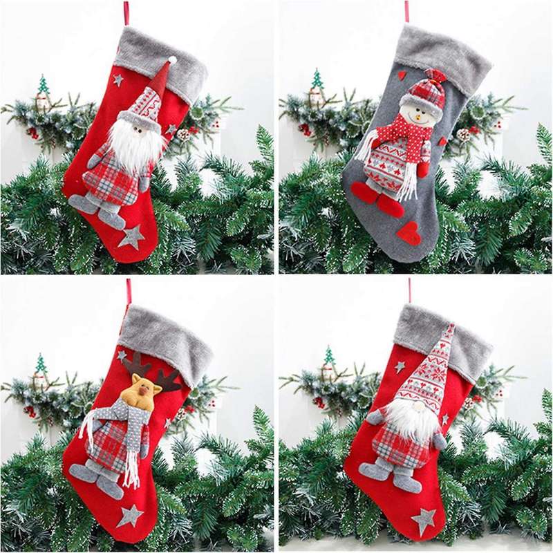 Christmas Stocking Large Xmas Gift Bags Decoration for Home Decor D