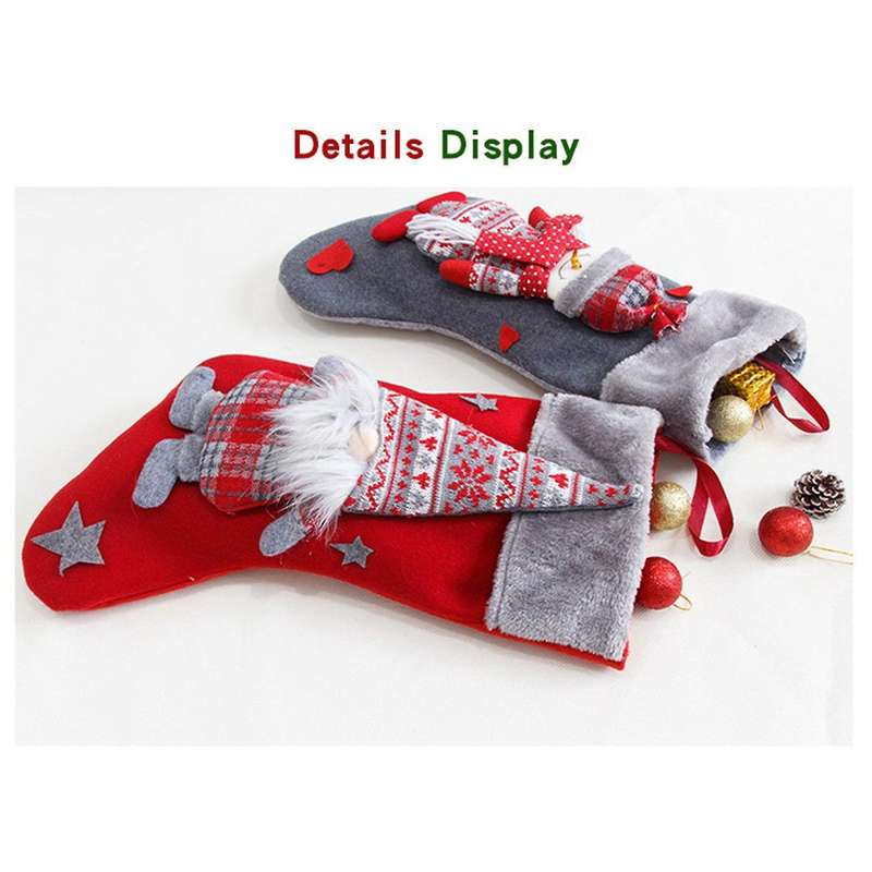 Christmas Stocking Large Xmas Gift Bags Decoration for Home Decor D