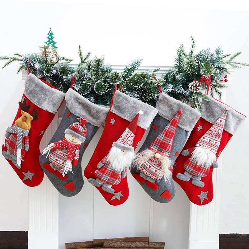Christmas Stocking Large Xmas Gift Bags Decoration for Home Decor D