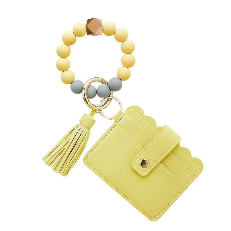 Wristlet Keychain Bracelet Silicone Tassel Keychain for Women B