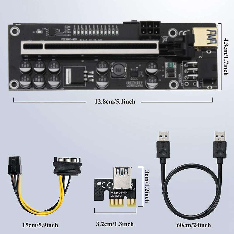 Pcie Riser 011 V011 Pro Pci E Express Card Cable for Bitcoin Mining