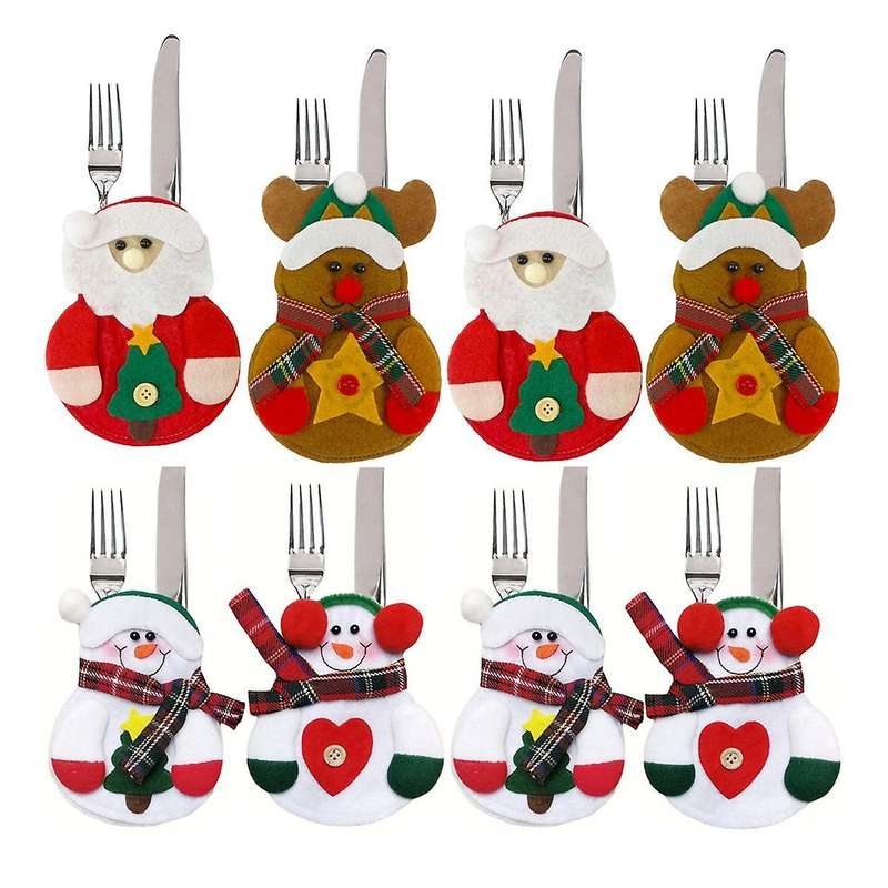 8 Pieces Of Tableware Storage Bag Party Gifts Christmas Decorations