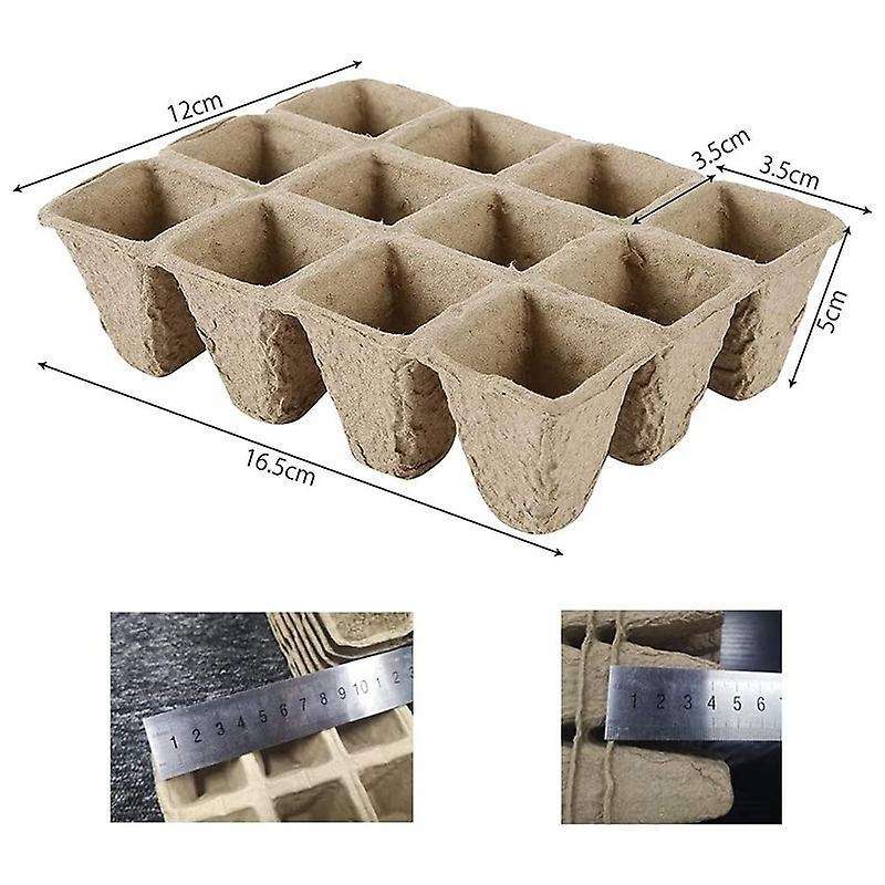 Seedling Tray 10 Square Peat Pots Plant Nursery Biodegradable Pots