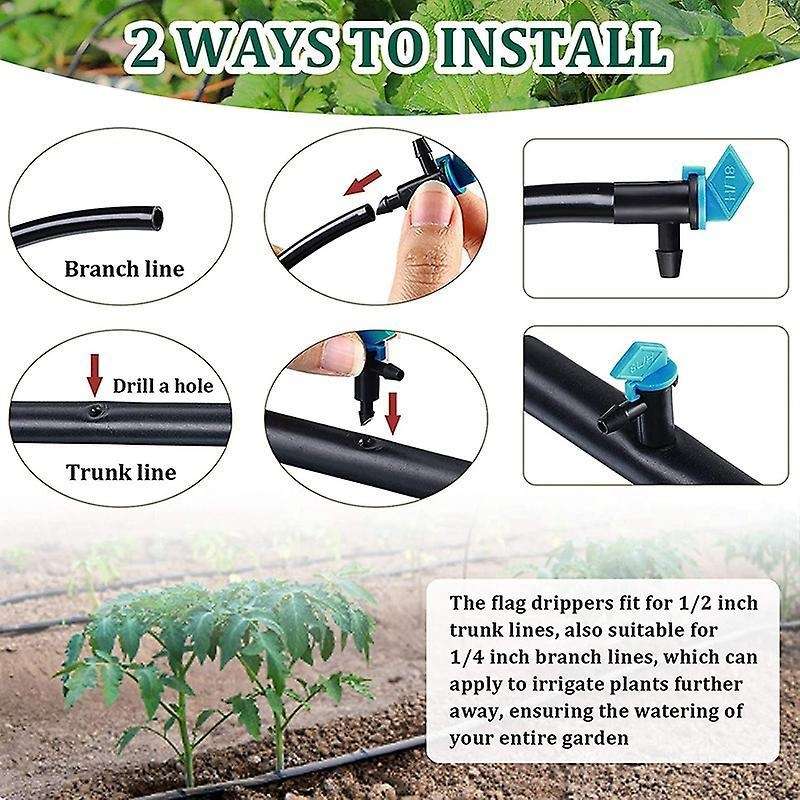 Irrigation Drip Emitter Garden Flag Irrigation Dripper(90pcs)