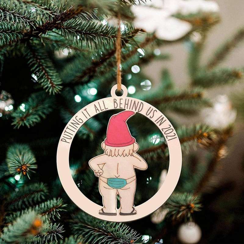 Wooden Hollow Carving Hanging Decor, for Christmas Tree, Wall, A