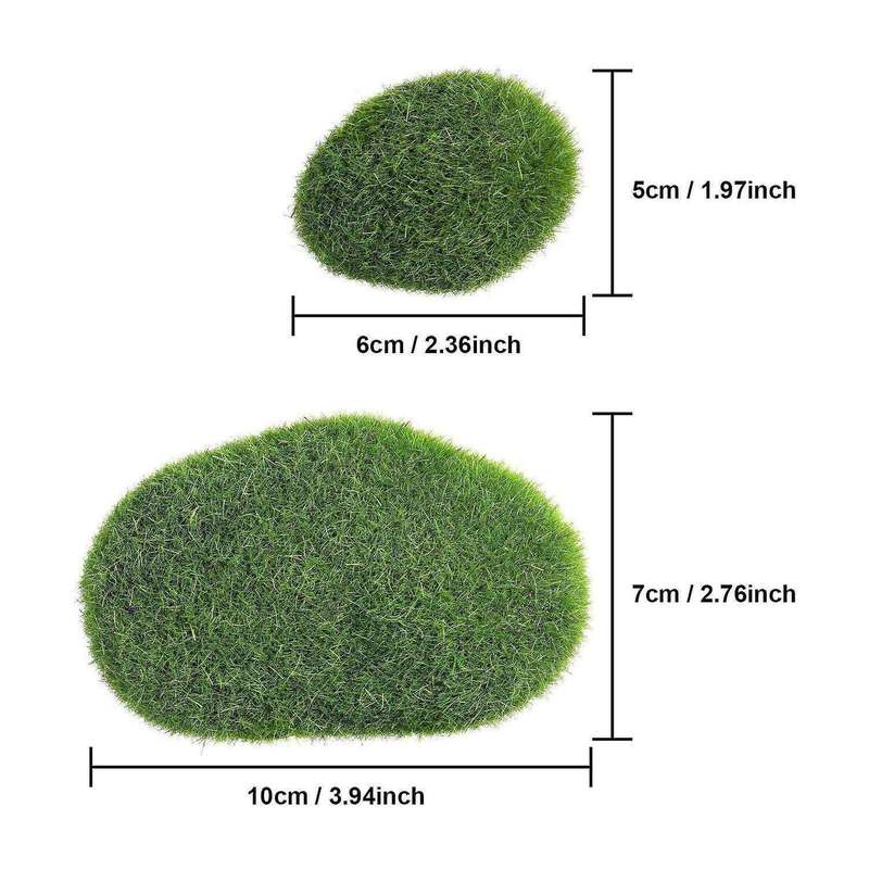 22 Pieces 2 Sizes Artificial Moss Rocks Green Moss Covered Stones