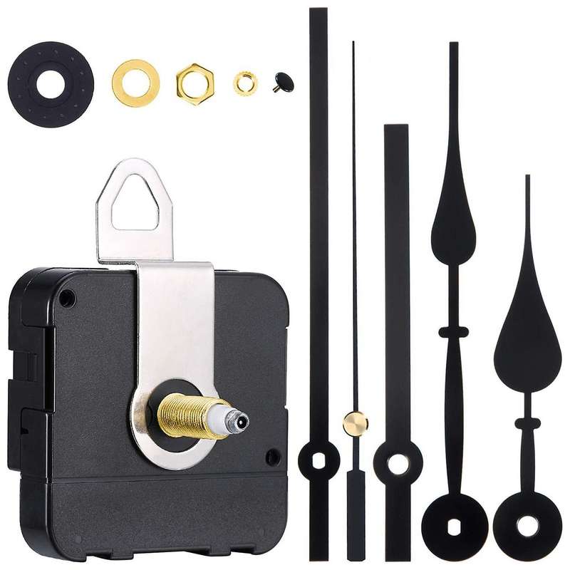 High Torque Long Shaft Movement with 2 Different Pairs Of Hands Black