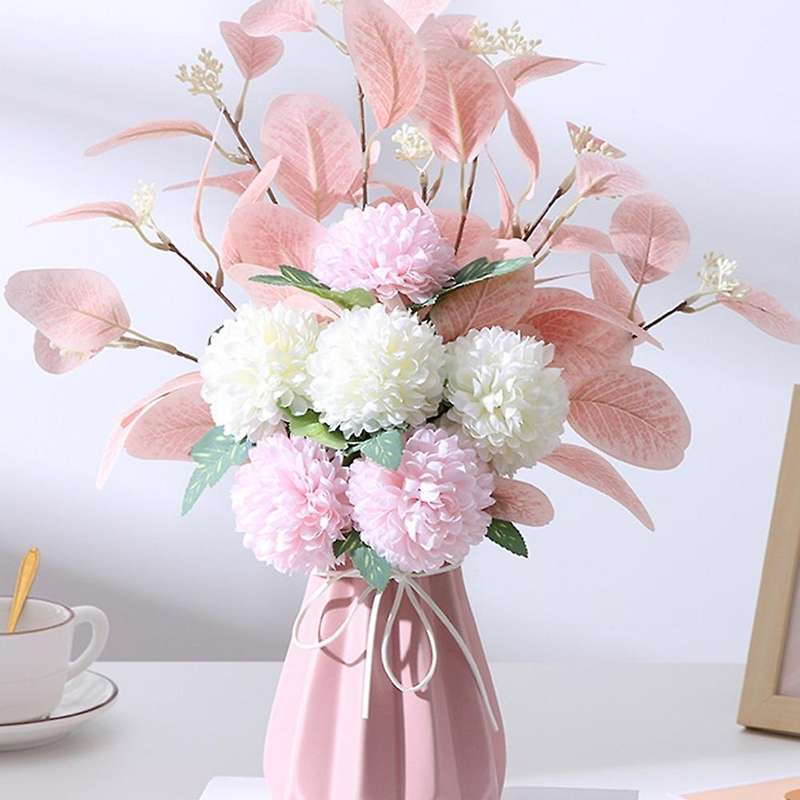 Hydrangea Artificial Flowers Wedding Bouquet Fake Flower(blue White)