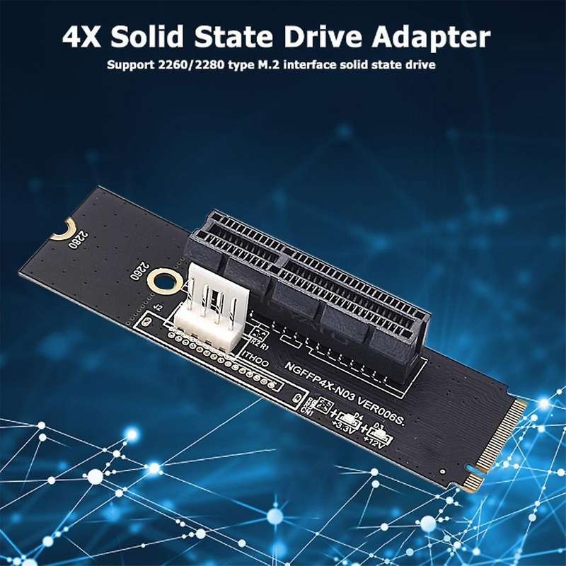 2pcs Ngff M.2 to Pci-e 4x Riser Card Express 1x to 16x Adapter Card