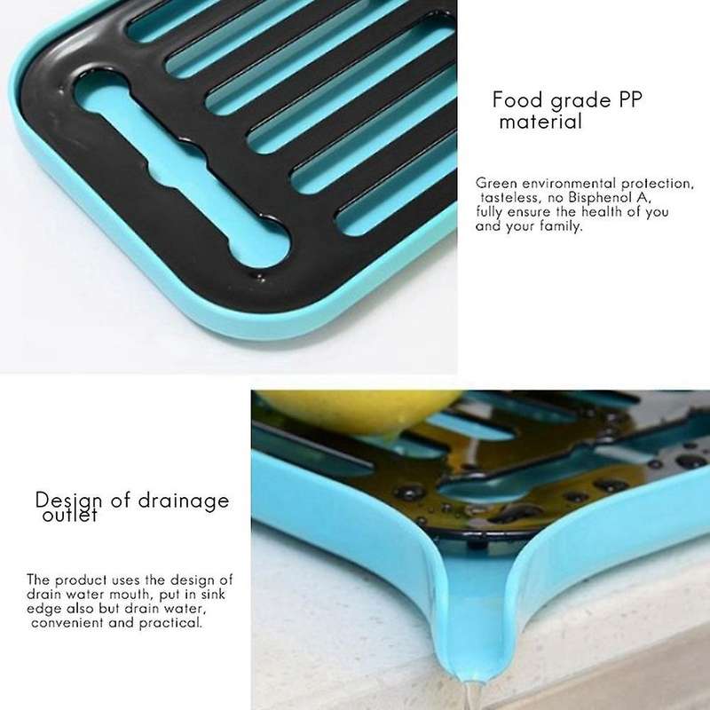 Plastic Dish Drainer Dryer Tray Large Sink Drying Rack Worktop -white