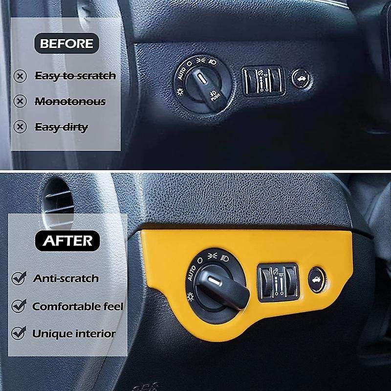 Headlight Switch Trim Abs for Dodge Challenger Charger 15-21 (yellow)