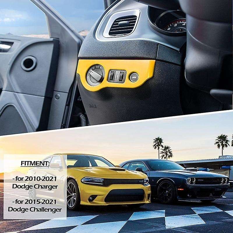 Headlight Switch Trim Abs for Dodge Challenger Charger 15-21 (yellow)