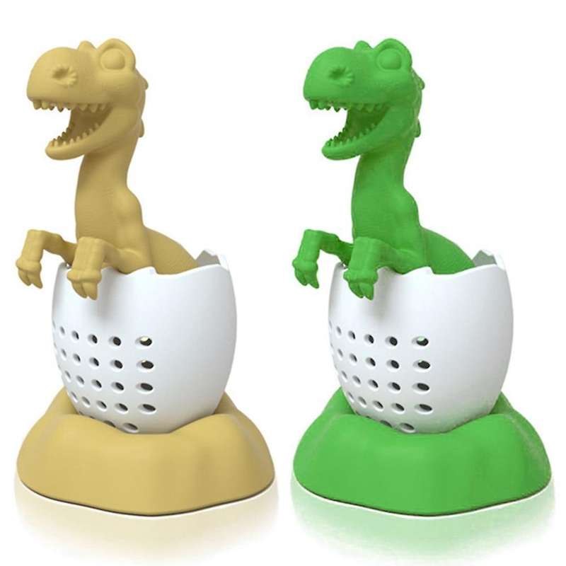 2pcs Tea Bag Silicone Spice Filter Baby Dinosaur Shape Tea Infuser