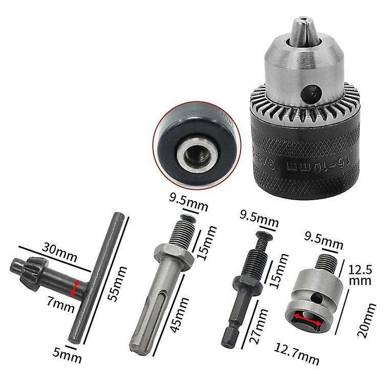 5pcs 3/8-24unf Drill Chuck Set Drill Adapter Changed Impact Wrench