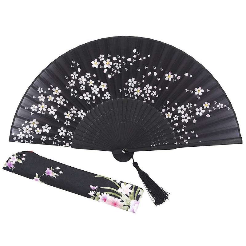 Handmade Bamboo Silk 8.27 Inch(21cm)fan with Silk Pouches/ Wrapping
