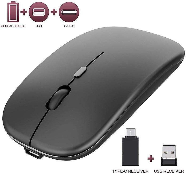 Wireless Mouse with Usb and Type-c Receiver, for Laptop,macbook