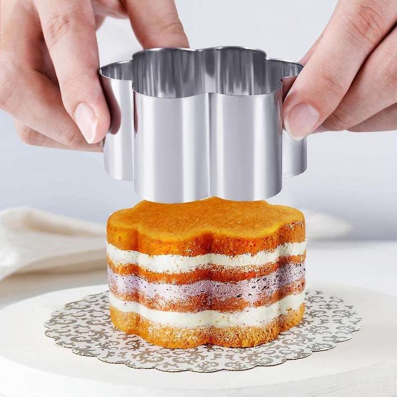 Mousse Ring Molds Set 3.15 Inch Flower-shaped Cake Rings