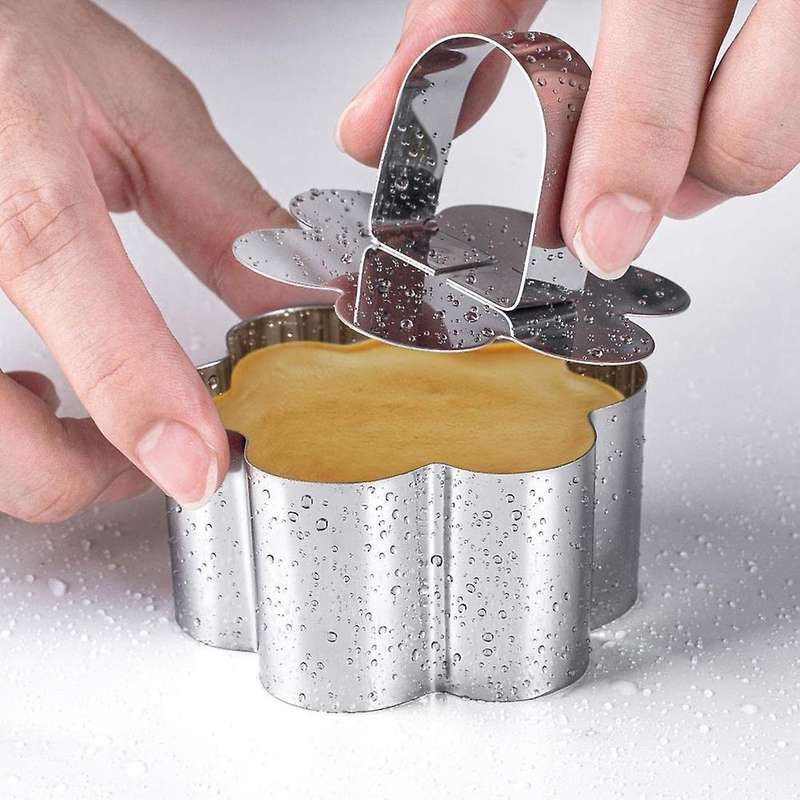 Mousse Ring Molds Set 3.15 Inch Flower-shaped Cake Rings