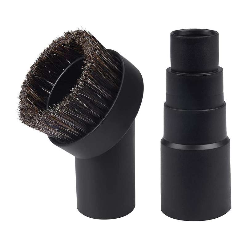 2 Pcs Vacuum Attachment Round Dust Brush Horse Hair Set Dust Suction