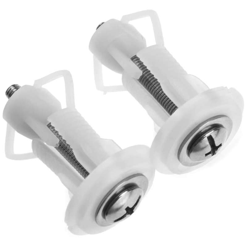 2pcs Toilet Cover Screws Well Nut Pan Fixing for Toilet Seat Hinges