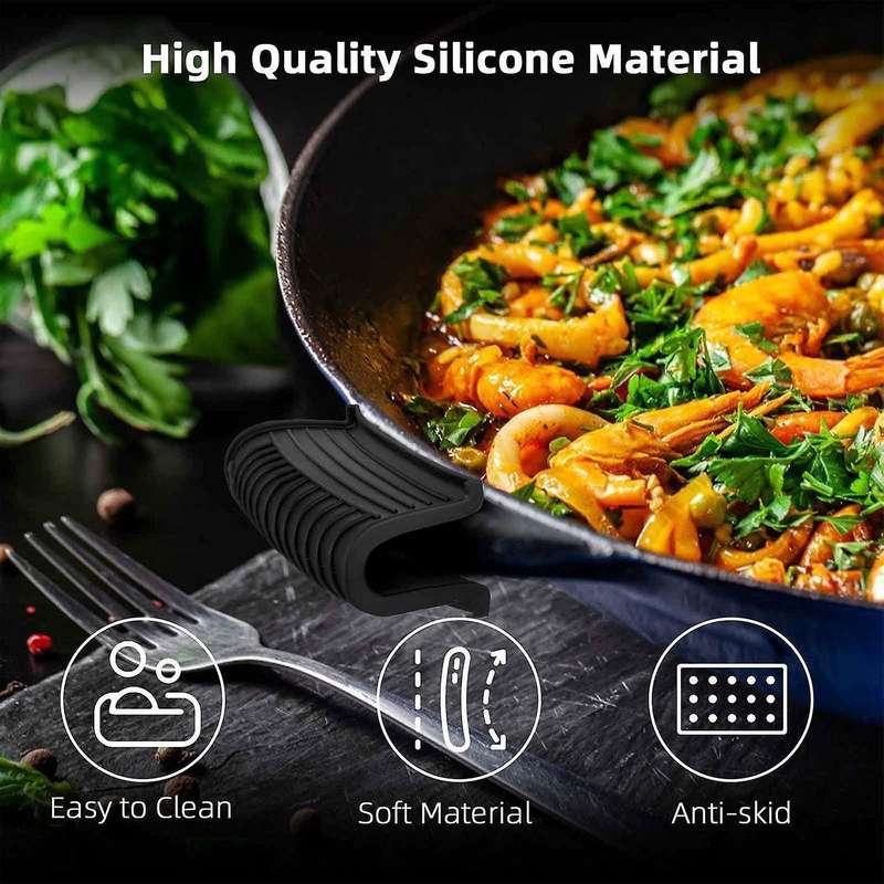 Cast Iron Skillet Handle Covers Set Non-slip Silicone Pot Holder