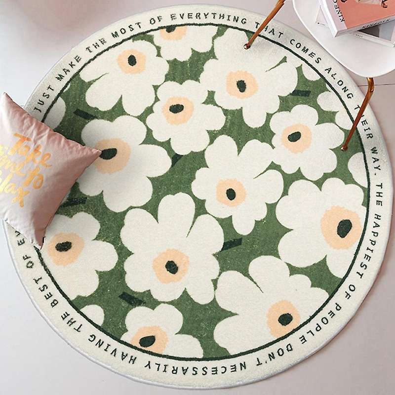 Nordic Living Room Carpet Non-slip Bedroom Round Carpets -60cm