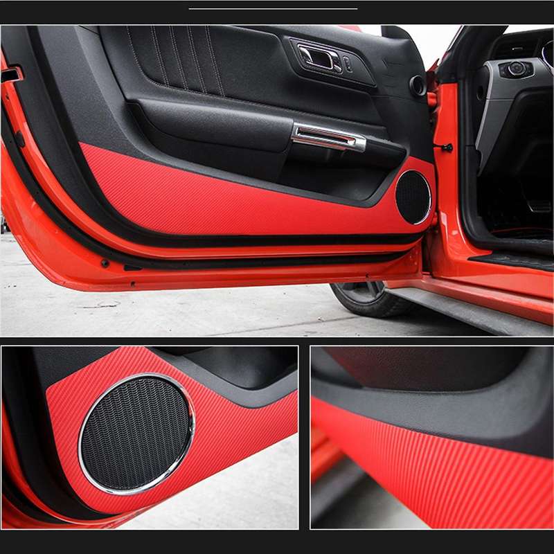 Car Carbon Fiber Door Anti-kick Anti-dirty Sticker for Ford Mustang