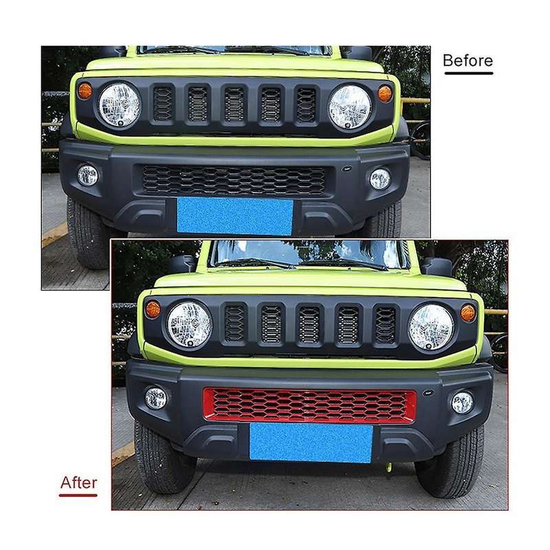 Car Front Bumper Grill Insert Cover Trim for Jimny 2019-2022, Abs Red