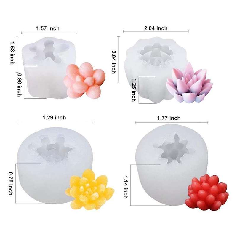 4 Pcs Candle Silicone Molds, for Diy Candle Soap &epoxy Resin Crafts