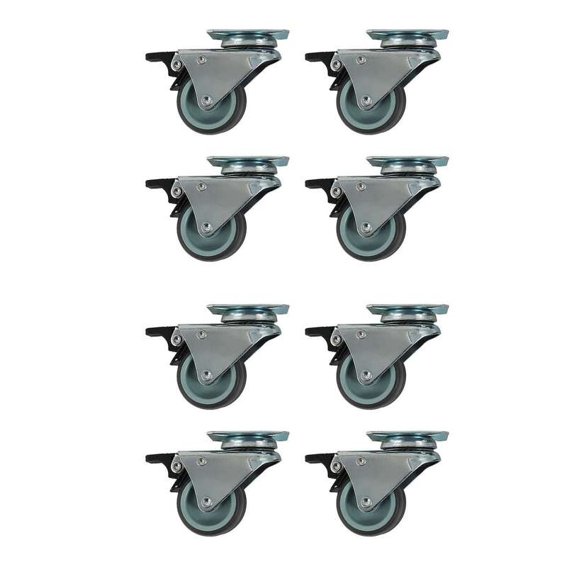 4 X Swivel Castor Wheels 50mm with Brake for Trolley Furniture