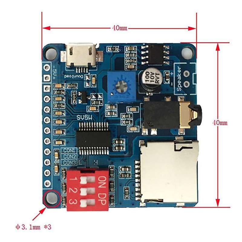 Voice Playback Module Board Mp3 Music Player 5w Mp3 Playback Serial