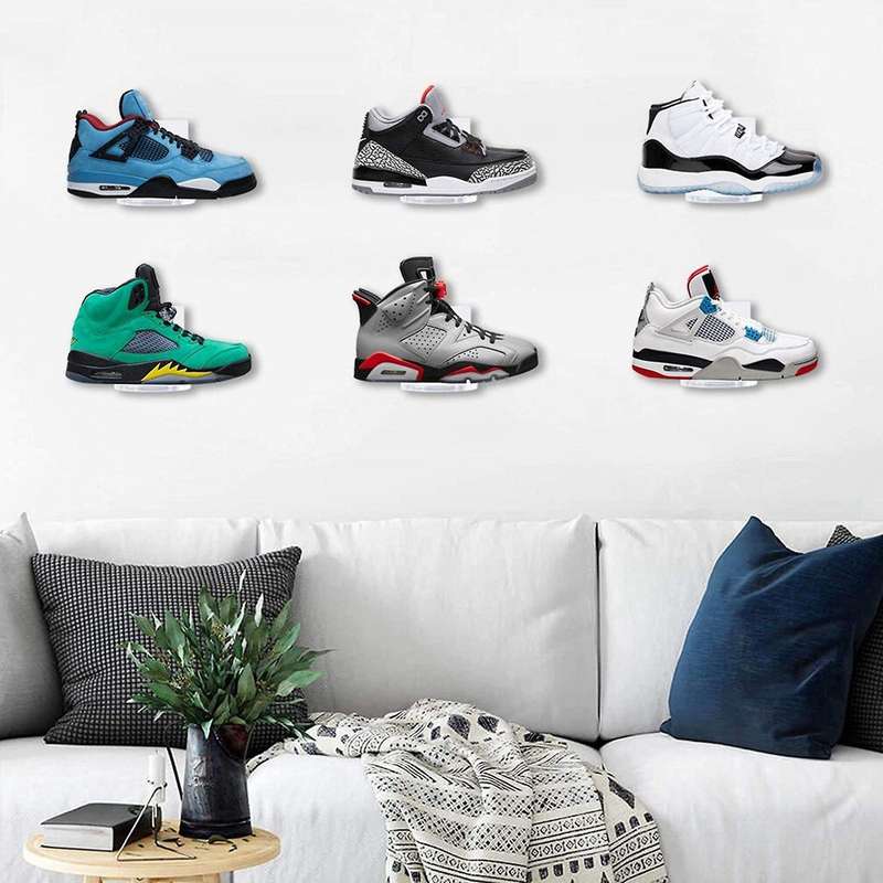 18 Pack Floating Shoe Shelves,transparent Acrylic Shoe Shelves