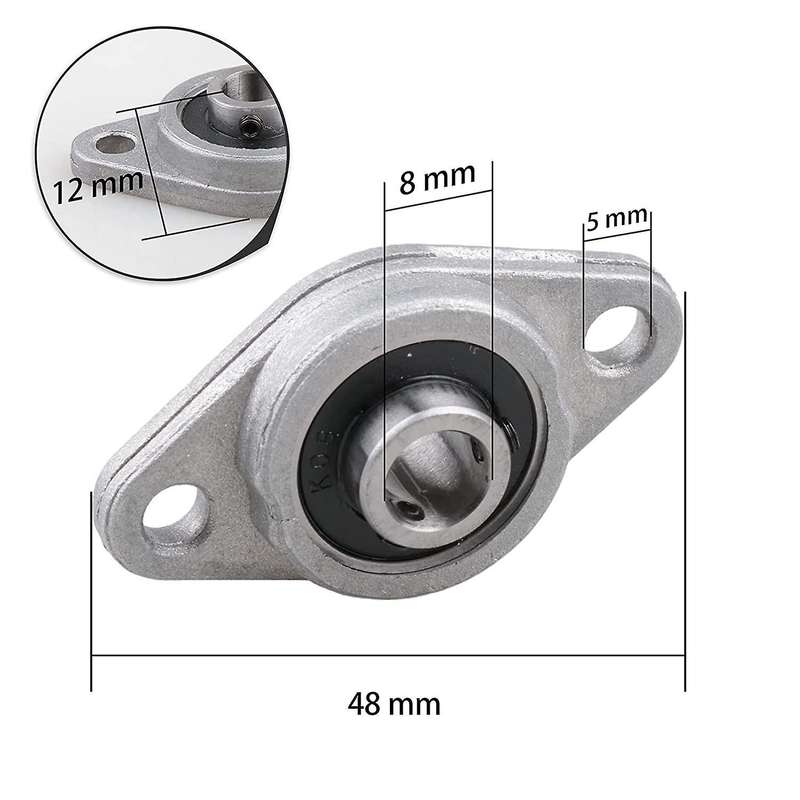 4pcs Kfl08 Pillow Block Zinc Alloy Flange Bearings, 8mm Id Mounted