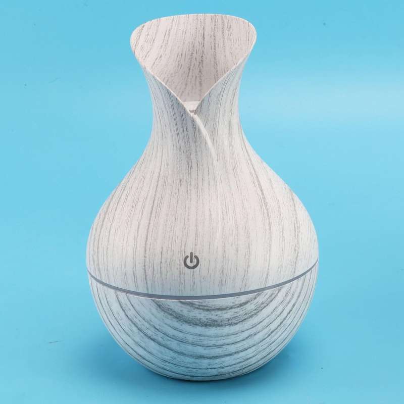 130ml Humidifier Usb Charge White Wood Grain with 7 Color Led Light
