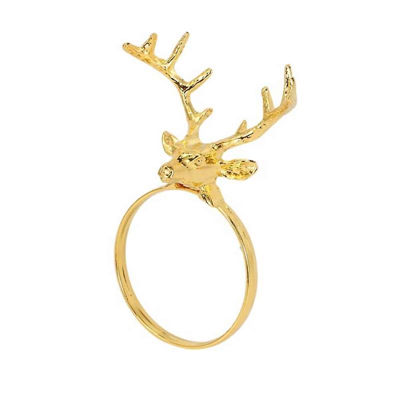 6pcs Christmas Deer Napkin Ring Cloth Buckle Metal Napkin Ring
