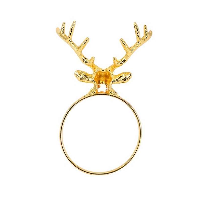 6pcs Christmas Deer Napkin Ring Cloth Buckle Metal Napkin Ring
