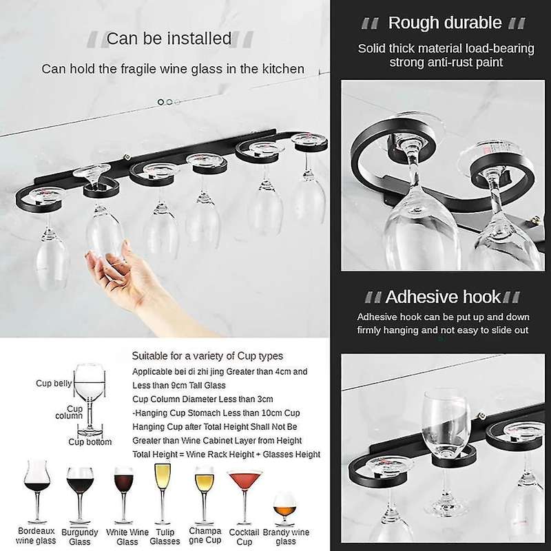 Wall-mounted Aluminum Alloy Creative Goblet Storage Rack 38.4cm