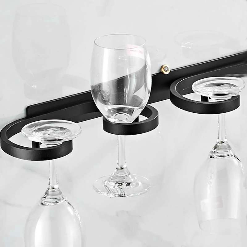 Wall-mounted Aluminum Alloy Creative Goblet Storage Rack 38.4cm