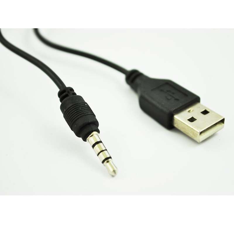 Black Usb A Type to 3.5mm Jack Plug Audio Data Cable for Mp3 Mp4