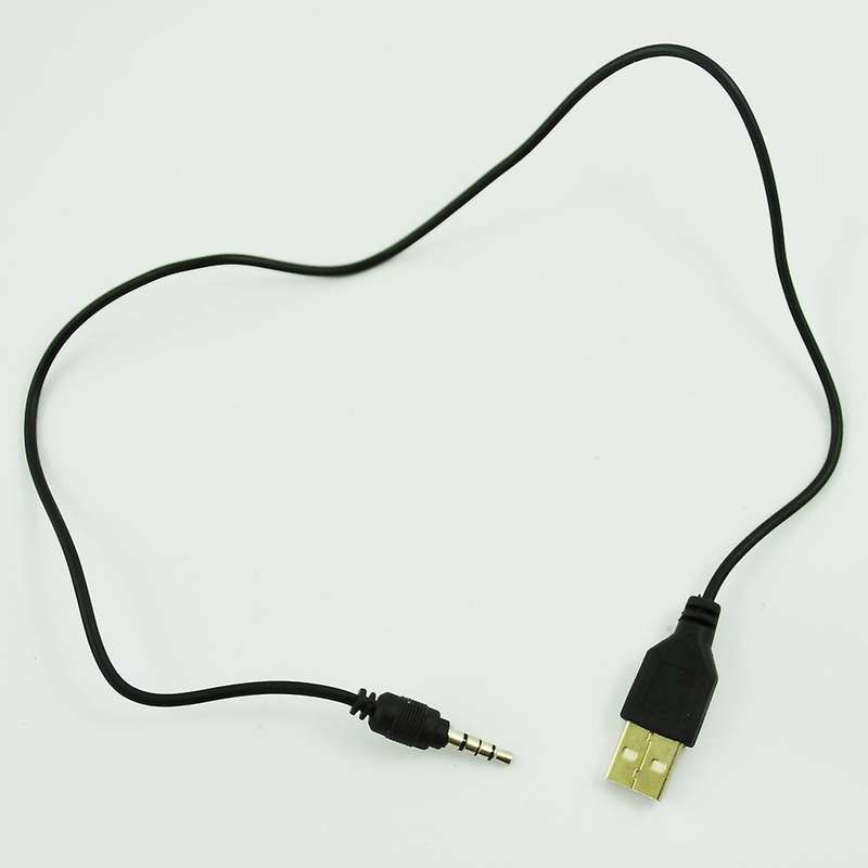 Black Usb A Type to 3.5mm Jack Plug Audio Data Cable for Mp3 Mp4