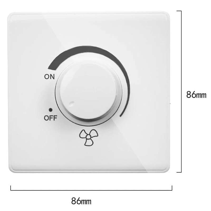 86 Type Ceiling Fan Adjustment Stepless Speed Controller Wall Switch