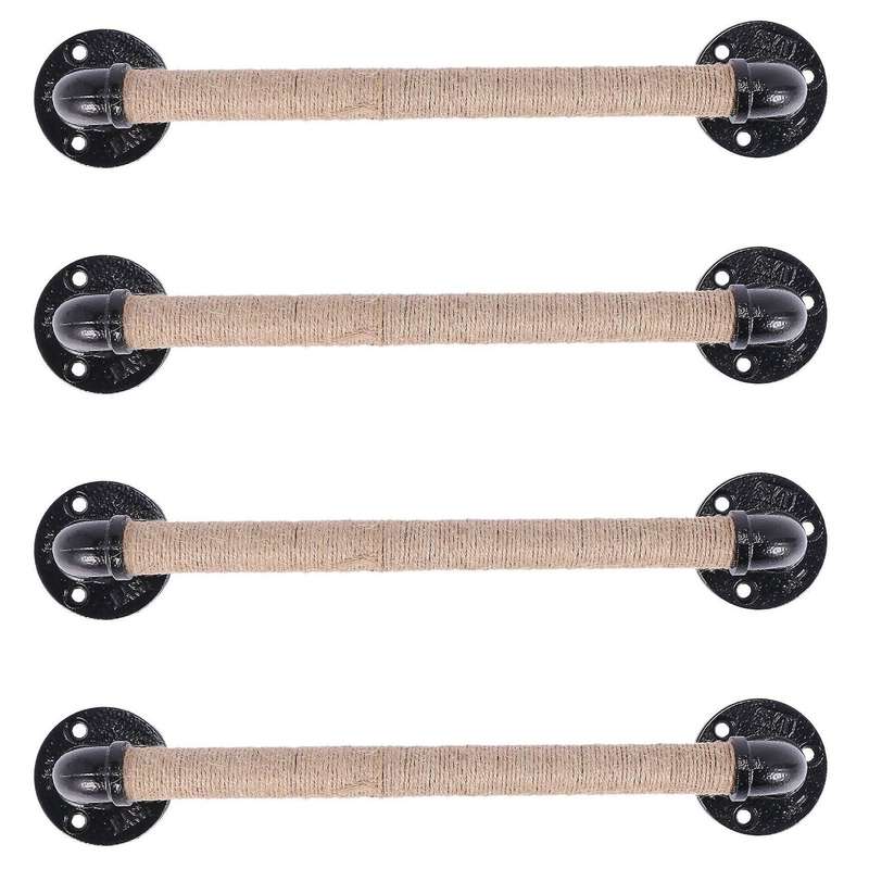 Industrial Style Pipe Furniture Handle Black Wrought Iron Rope Handle