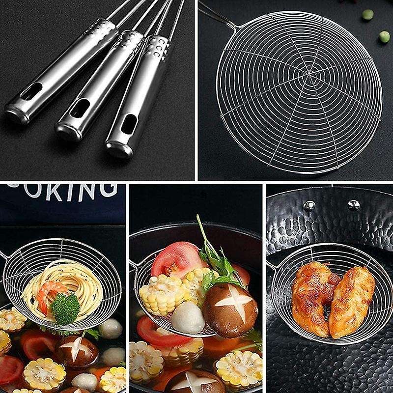 Skimmer Spoon, 4 Pack Stainless Steel Spider Strainer Skimmer Spoon